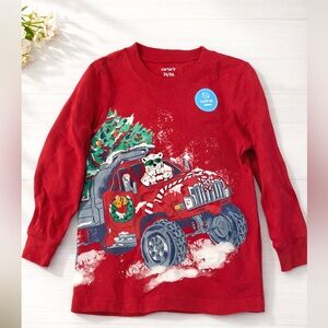 Carter's Red Holiday Jeep Long Sleeve Shirt